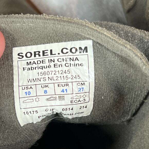 Sorel Toronto Boots Womens 10 Gray Suede Lace Up Wedge Ankle Booties - Picture 9 of 10
